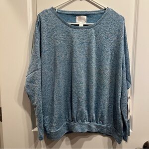 Cool Girl Size Large Women's Blue Heather Long Sleeved Sleepwear Top NWT.